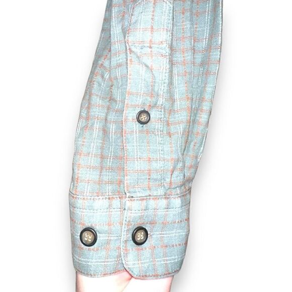 The Territory Ahead Blue and Orange Check Button Down Shirt Size L - Picture 9 of 11